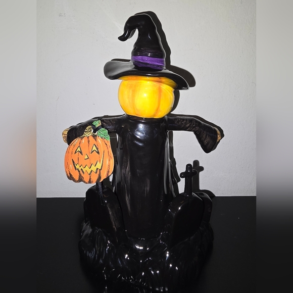 NWT Blue Sky Clayworks Halloween Pumpkin Head Scarecrow - Picture 4 of 5